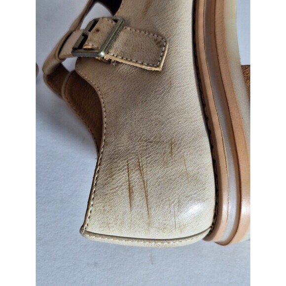 Korks Vega Platform Lugg Sole Mary Janes in Cream Sz 8M Leather Chunky Platform - Picture 9 of 14